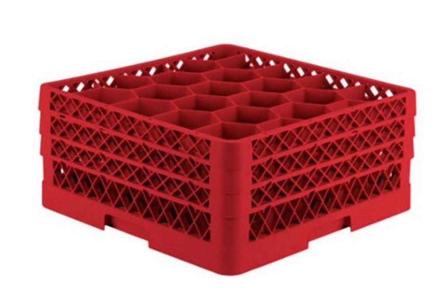 Vollrath Traex Rack Max Full-Size Red 20-Compartment 8" Glass Rack