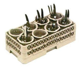 Vollrath Traex half rack with 8 flatware cylinders