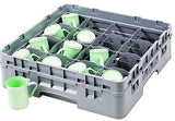 Cambro Camrack 5 7/8 Soft Gray Customizable 16 Compartment Full Size Cup Rack
