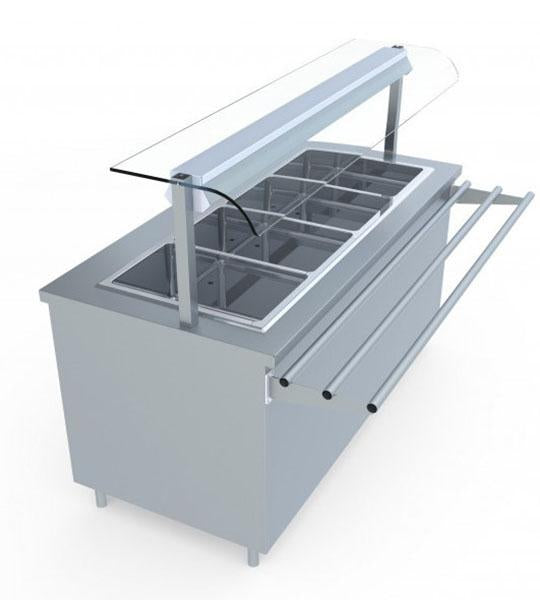 Miran 5 food pan capacity heated base cabinet with bain-marie