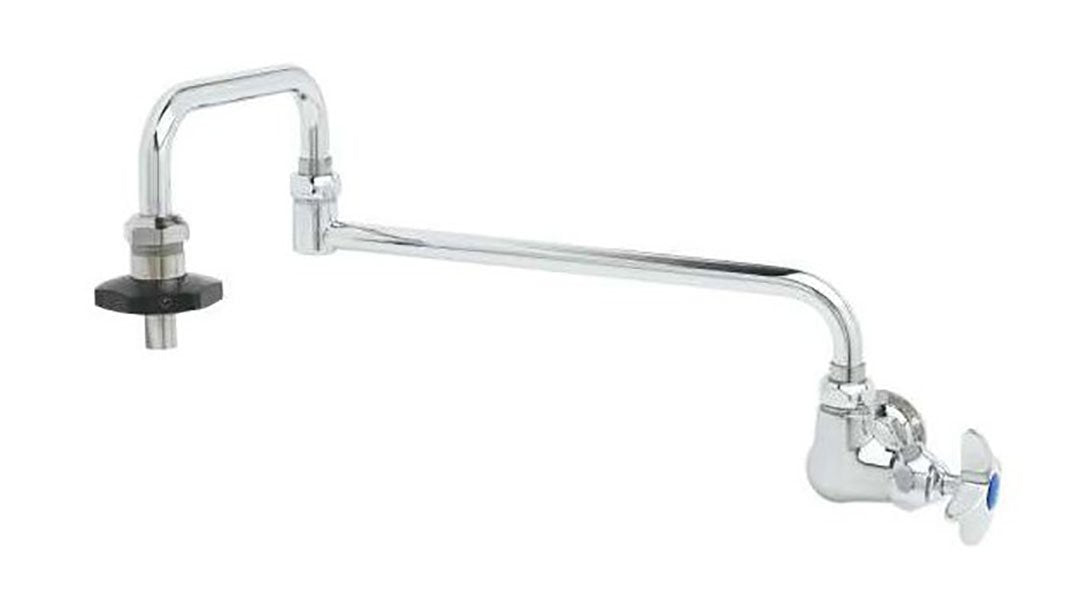 T&S Pot Filler, Wall Mount, Single Control, 18" Double Joint Nozzle, Insulated On-Off Control
